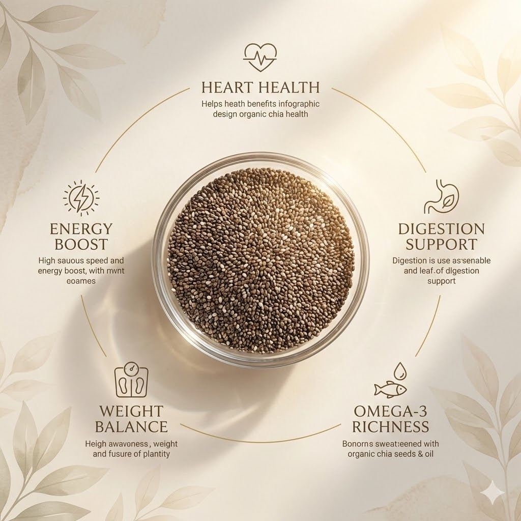 Organic Chia Seeds – Raw & Unroasted | 100% Natural
