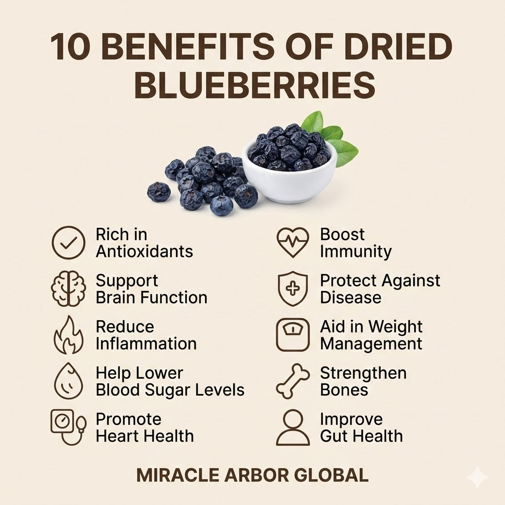 Organic Dried Blueberries – 100% Natural & Antioxidant Rich