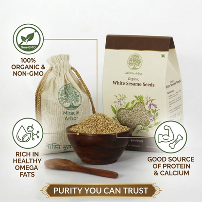 Organic White Sesame Seeds – Raw & Unroasted | 100% Natural