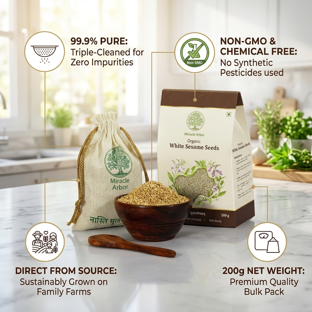 Organic White Sesame Seeds – Raw & Unroasted | 100% Natural