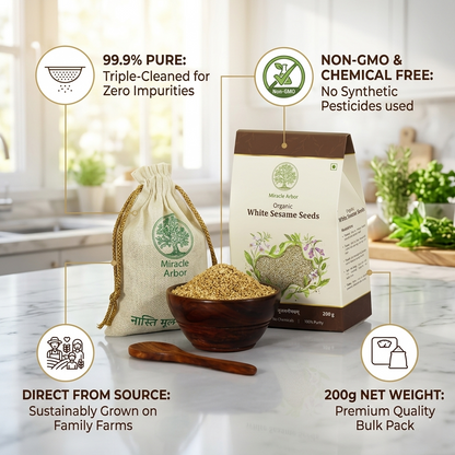 Organic White Sesame Seeds – Raw & Unroasted | 100% Natural