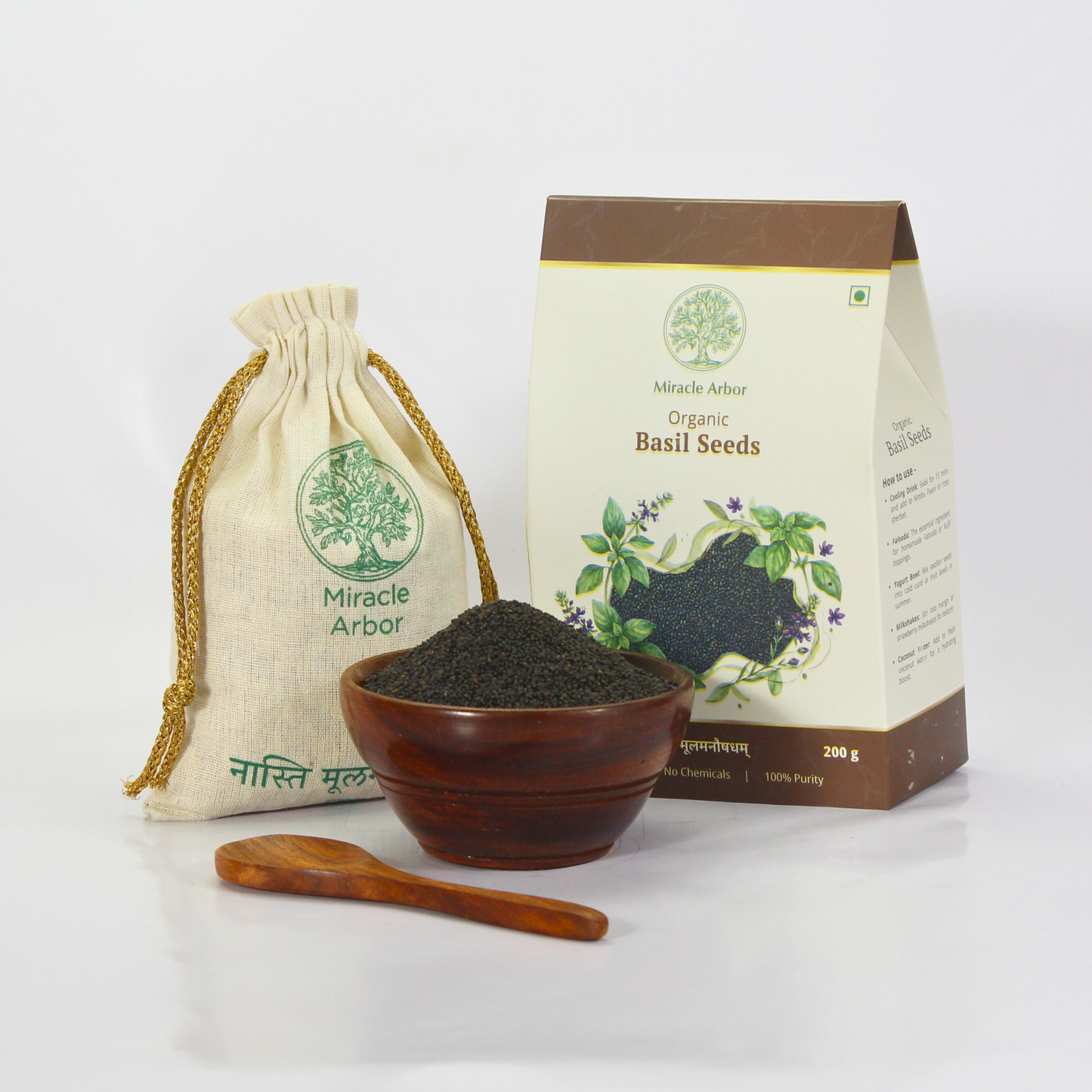 Organic Basil Seeds (Sabja) – Raw & Unroasted | 100% Natural
